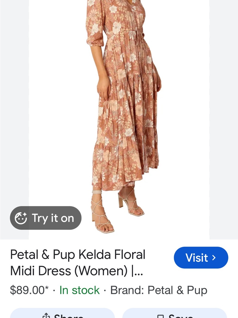 Petal & Pup Dusty Rose Floral Tiered Midi Skirt